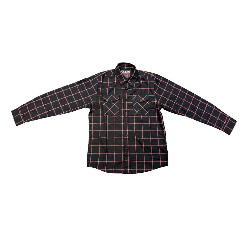 Dixxon Flannel Mens The Gridlock Long Sleeve Black Red Button Up Flannel Shirt M - Picture 1 of 4
